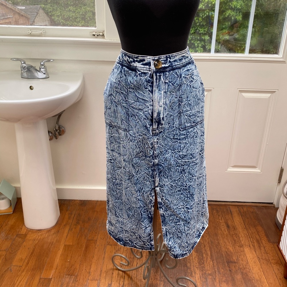 Acid Wash Denim Skirt Size 10